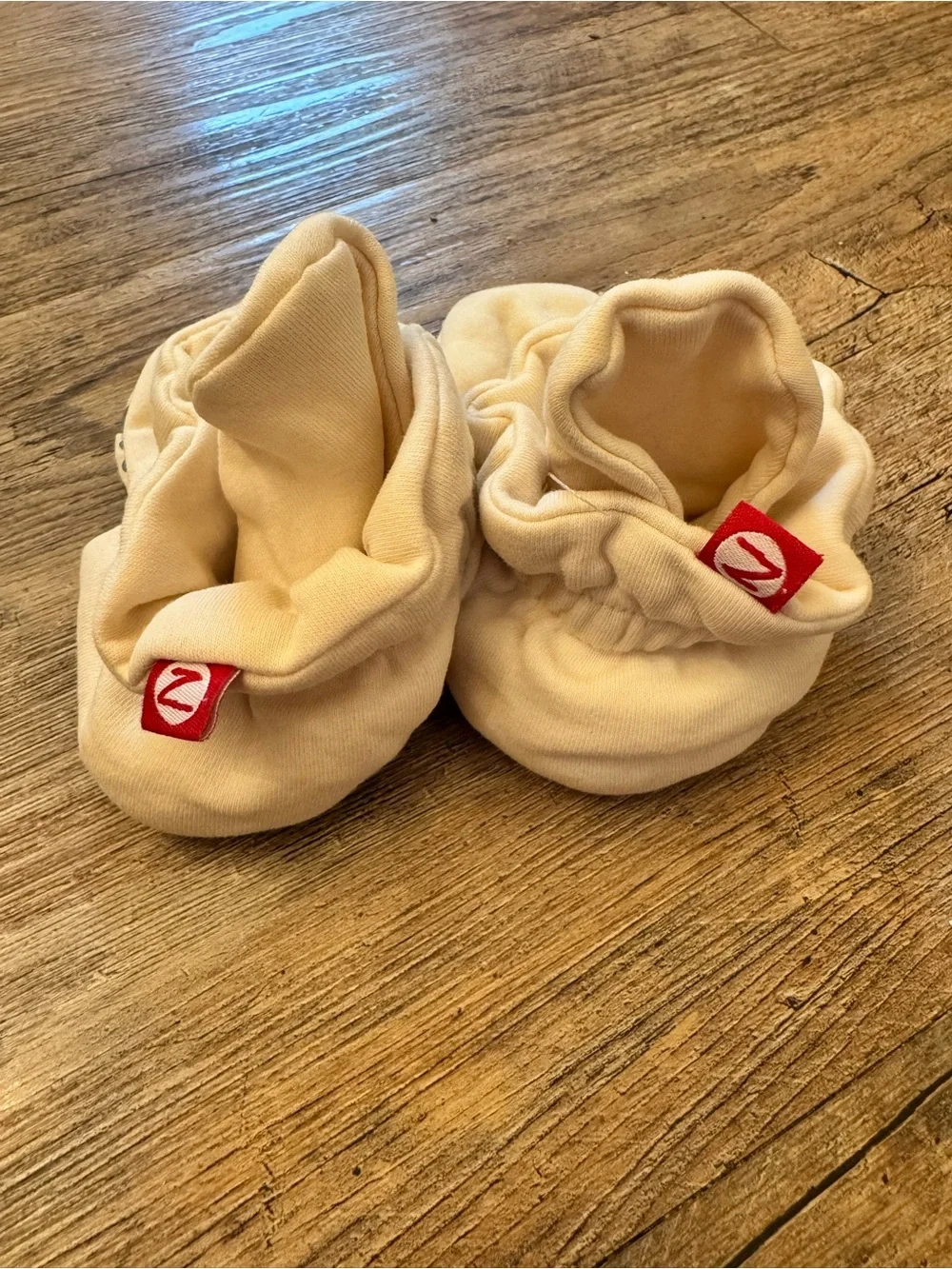 Zutano Cream Soft Baby Booties with Fold-Over Cuffs